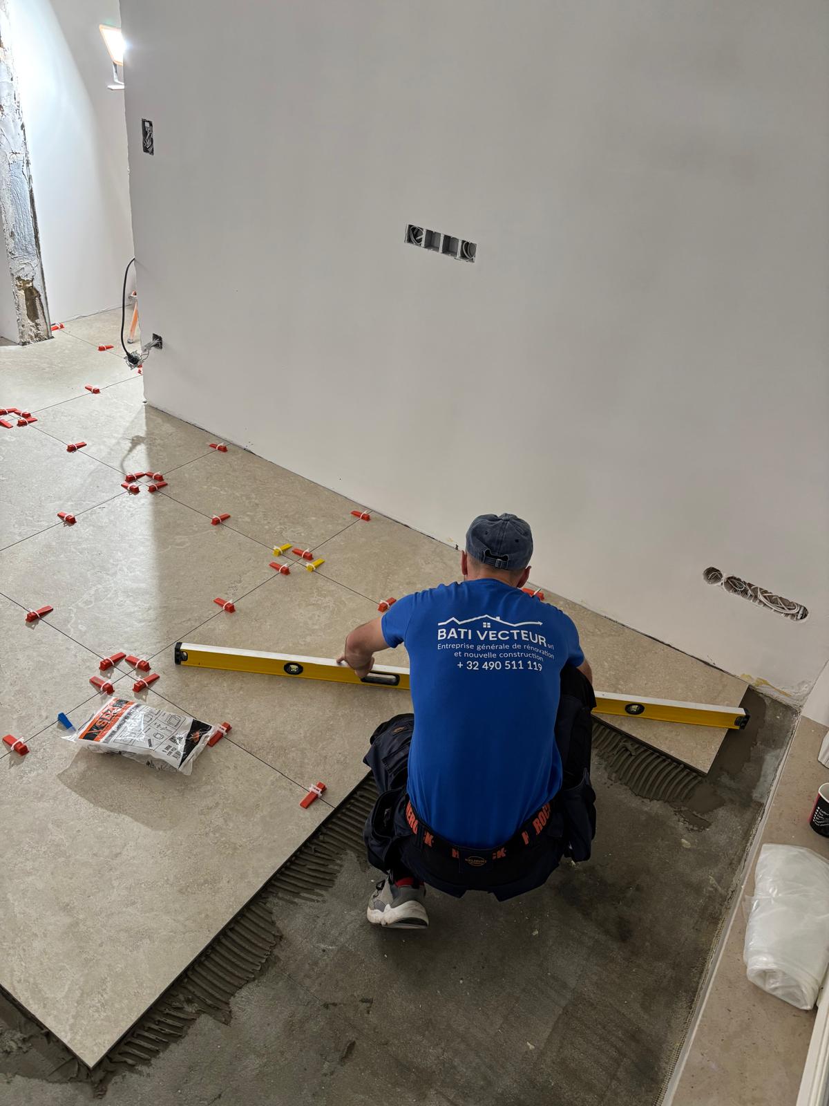 Artisan BATI VECTEUR pose carrelage sol rénovation maison Uccle